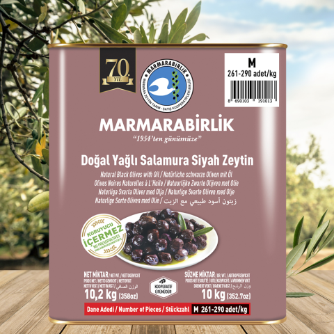 10 kg. M (261-290 adet/kg) Yağlı Salamura Teneke