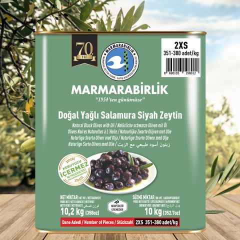 10 kg. 2XS (351-380 adet/kg) Yağlı Salamura Teneke