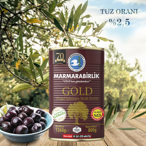 800 g. M (261-290 adet/kg) GOLD Az Tuzlu Salamura Teneke