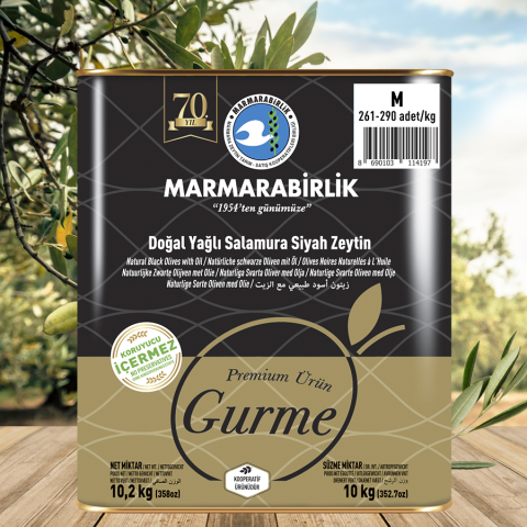 10 kg. Gurme M (261-290 adet/kg) Yağlı Salamura Teneke