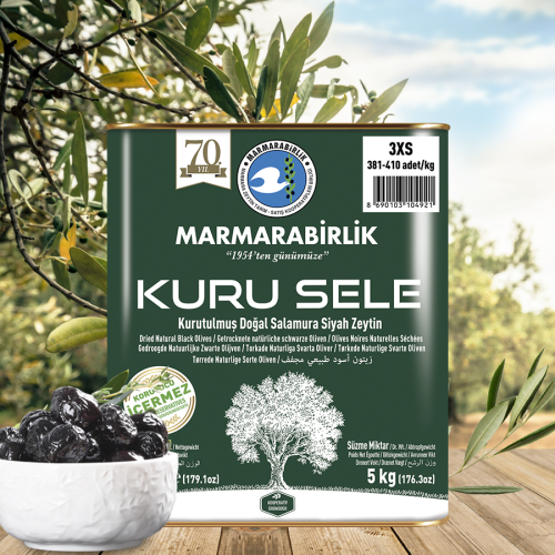 5 kg. 3XS (381-410 adet/kg) Kuru Sele Teneke